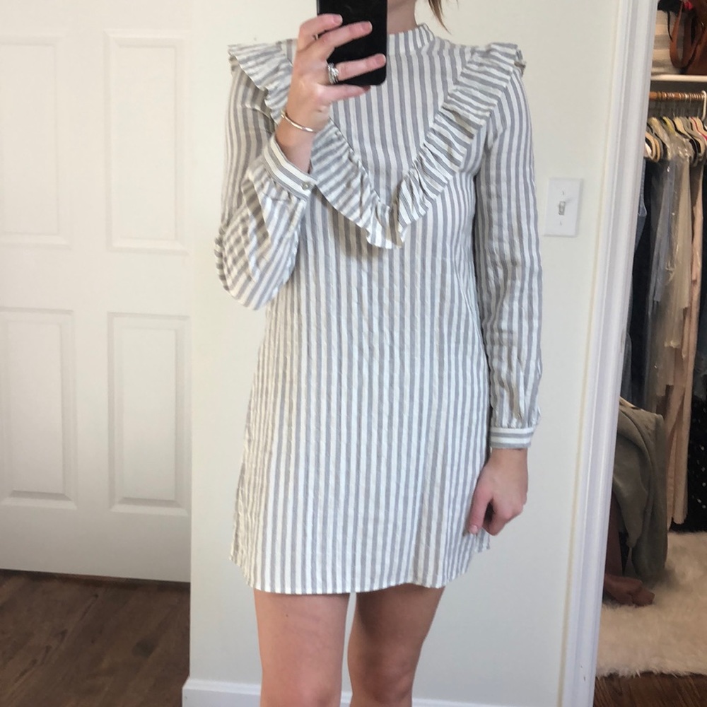 Small Rylee + Cru Long Sleeve Cotton Striped Dress